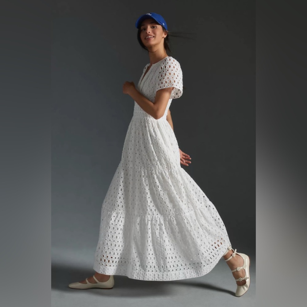 Anthropologie The Somerset Maxi Dress Eyelet Edition